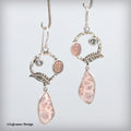 Pink Thomsonite, Chalcedony & Sky Blue Topaz Sterling Silver Earrings