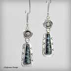 Blue Fossil Palmwood Sterling Silver Earrings