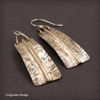 Textured Brass Fold Form Earrings
