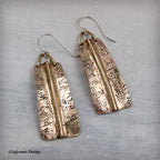 Textured Brass Fold Form Earrings
