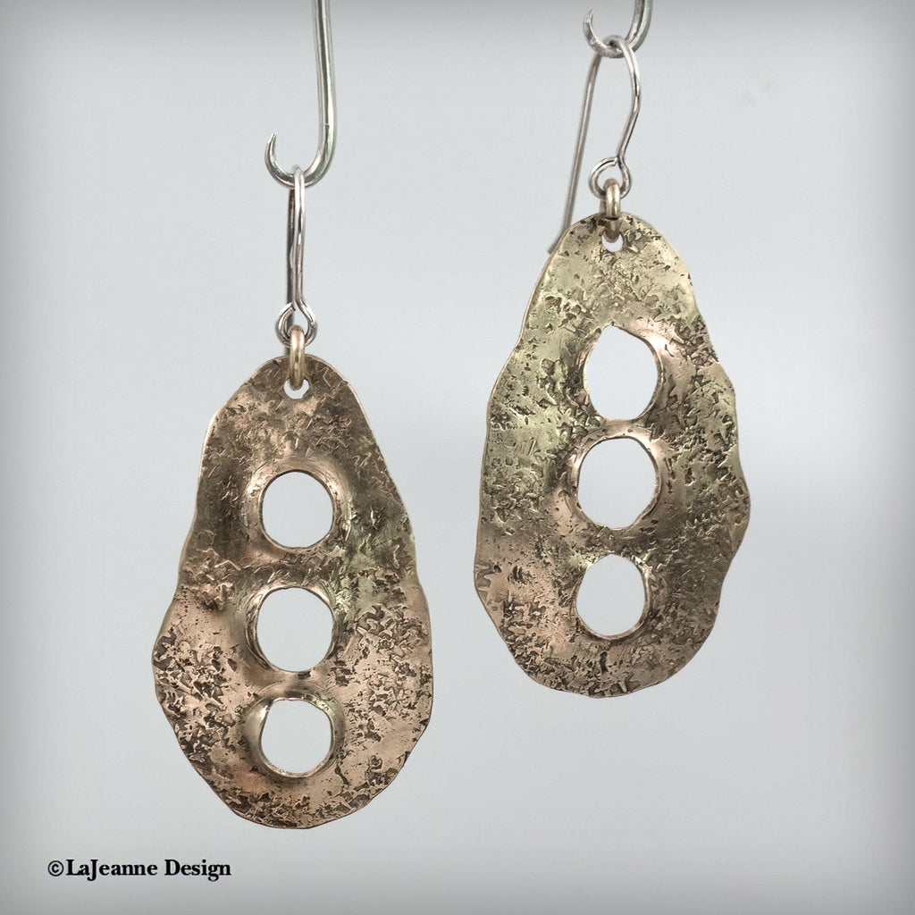 Textured Brass Cutout Earrings