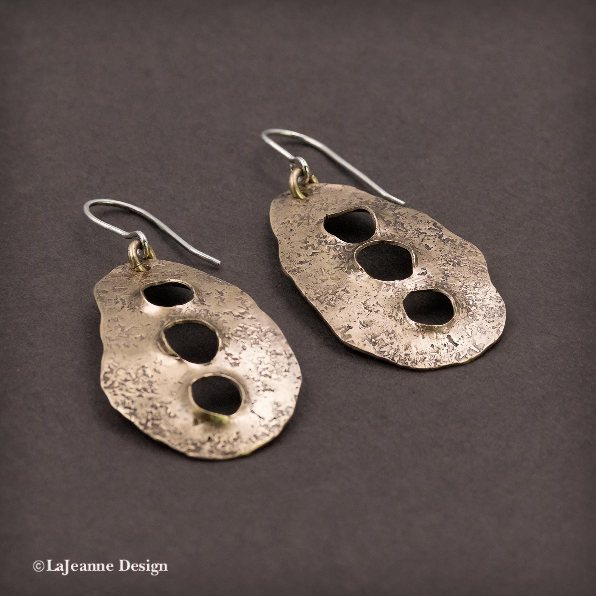 Textured Brass Cutout Earrings