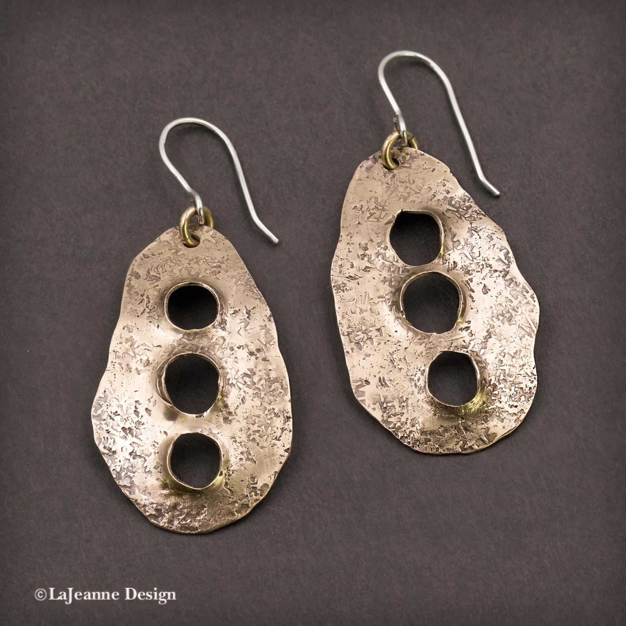 Textured Brass Cutout Earrings