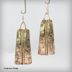 Textured Brass Fold Form Earrings