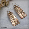 Textured Brass Fold Form Earrings