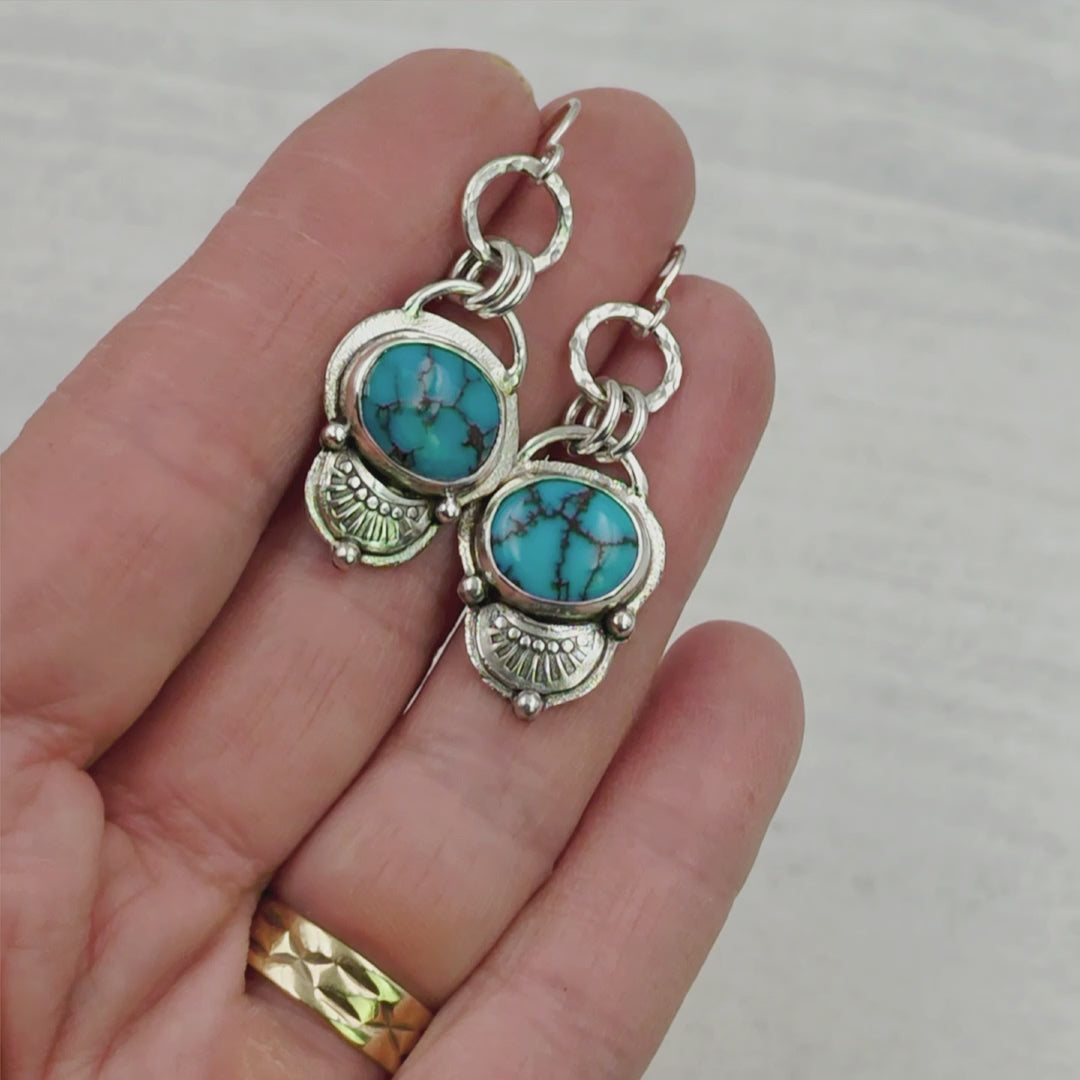 Egyptian Turquoise Sterling Silver Earrings