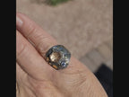Size 7.25 - Peach Tourmaline, Tanzanite, 18K Gold &amp; Sterling Silver Ring
