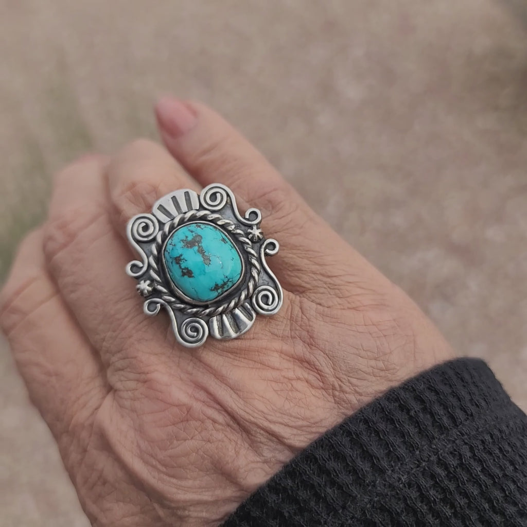 Size 9 - Kingman Turquoise Sterling Silver Ring