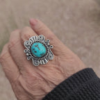 Size 9 - Kingman Turquoise Sterling Silver Ring