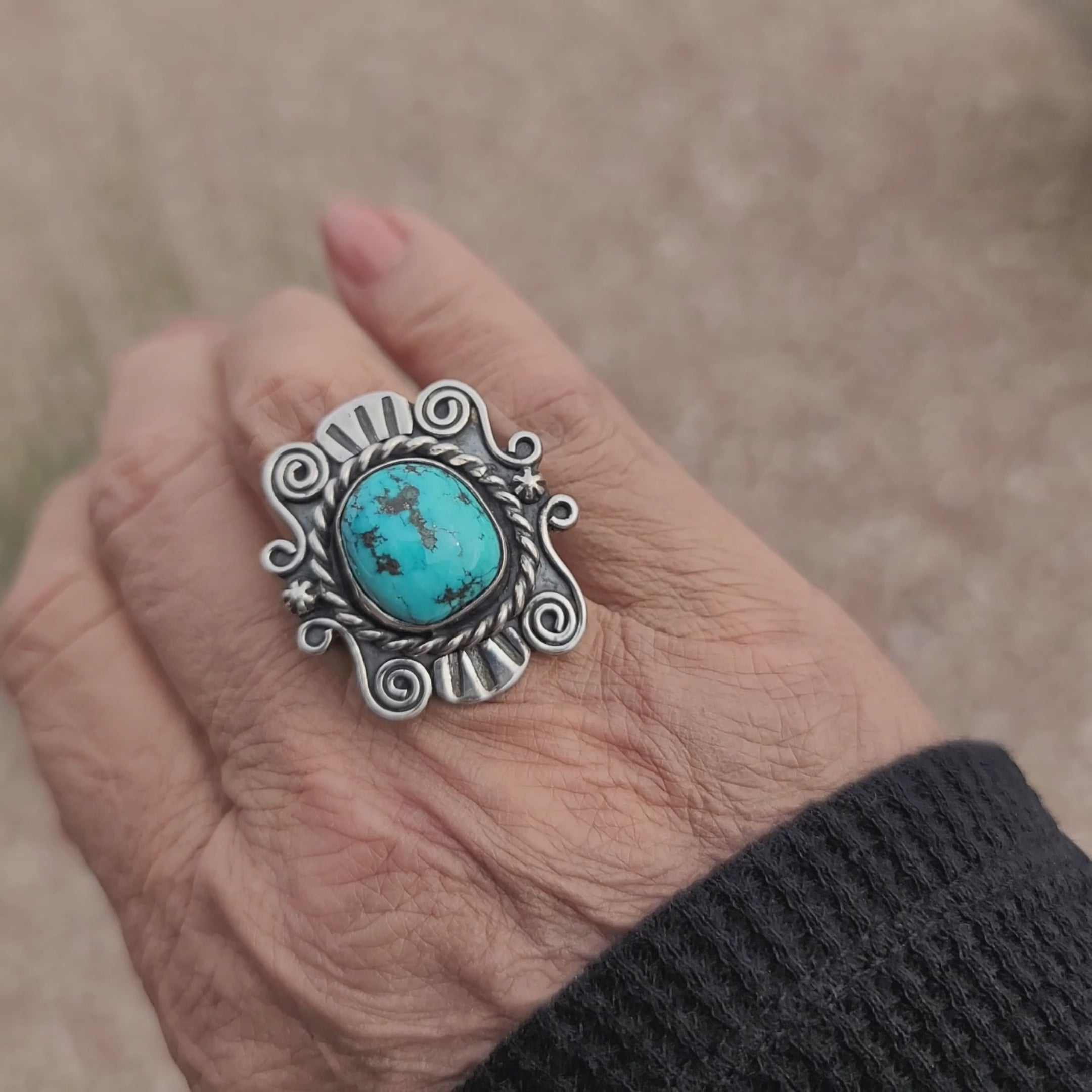 Size 9 - Kingman Turquoise Sterling Silver Ring