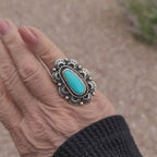 Size 7.5 - King’s Manassa Turquoise Sterling Silver Ring