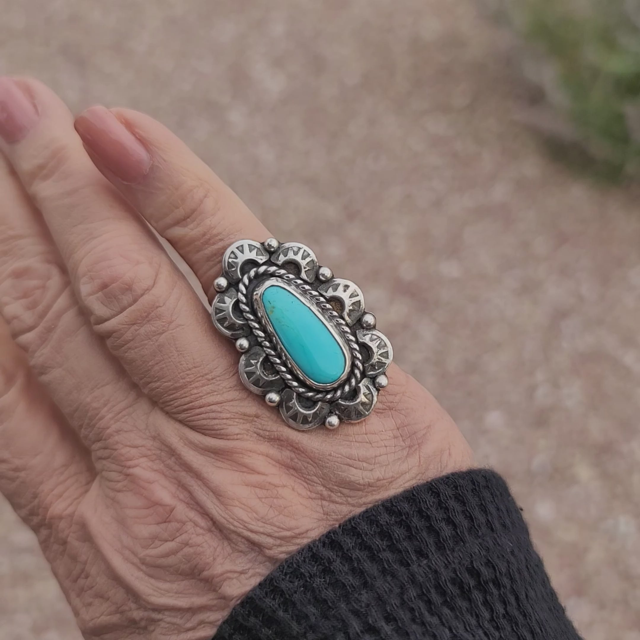 Size 7.5 - King’s Manassa Turquoise Sterling Silver Ring